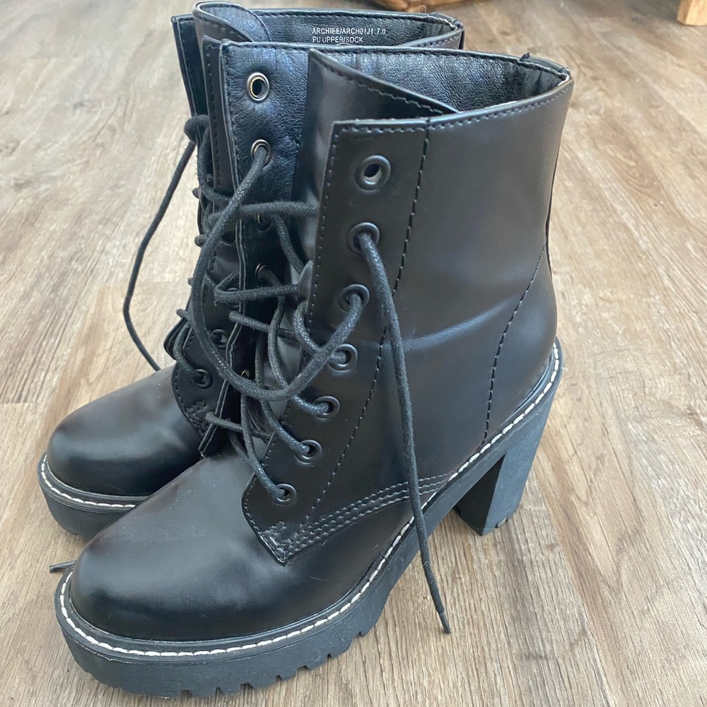 Madden Girl Heeled Combat Boots